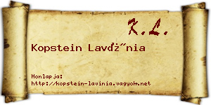 Kopstein Lavínia névjegykártya